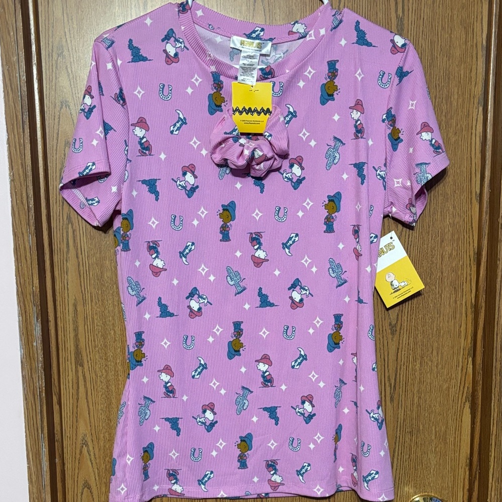Peanuts Pink Kids Tee with Cartoon Print